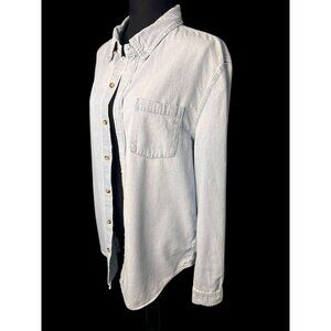 NTH Denim Button-Up Shirt Men S Light Wash Blue Cotton relax country classic fit